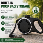 PawsSource Dog Leash with Built-In Poop Bag Storage, Water Bottle and Collapsible Bowl for Convenient and Stress-Free Walks