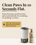 Clean dog paws in 10 seconds with PawsSource automatic paw cleaner