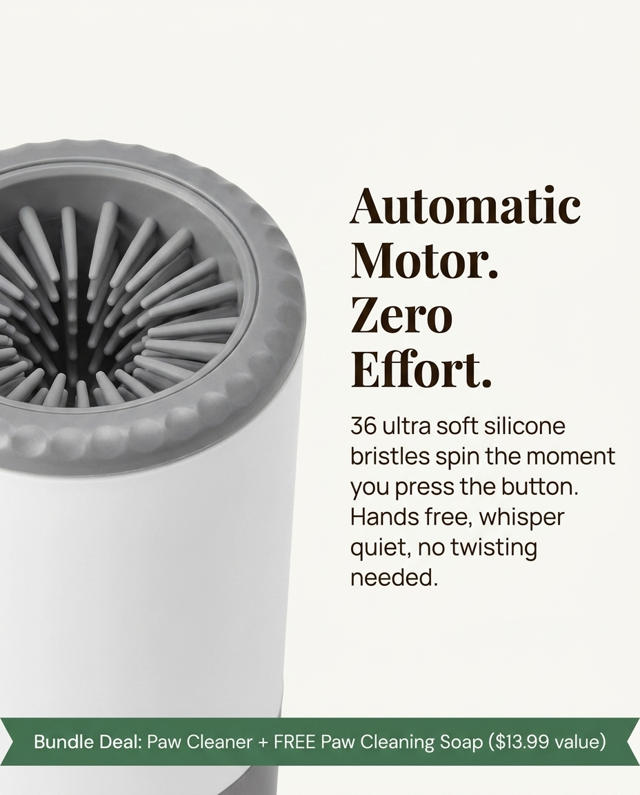 PawsSource automatic motor paw cleaner with 36 soft silicone bristles