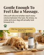 Gentle stress free dog paw cleaning with soft silicone bristles massage