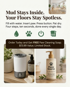 PawsSource paw cleaner keeps muddy paw prints off your hardwood floors
