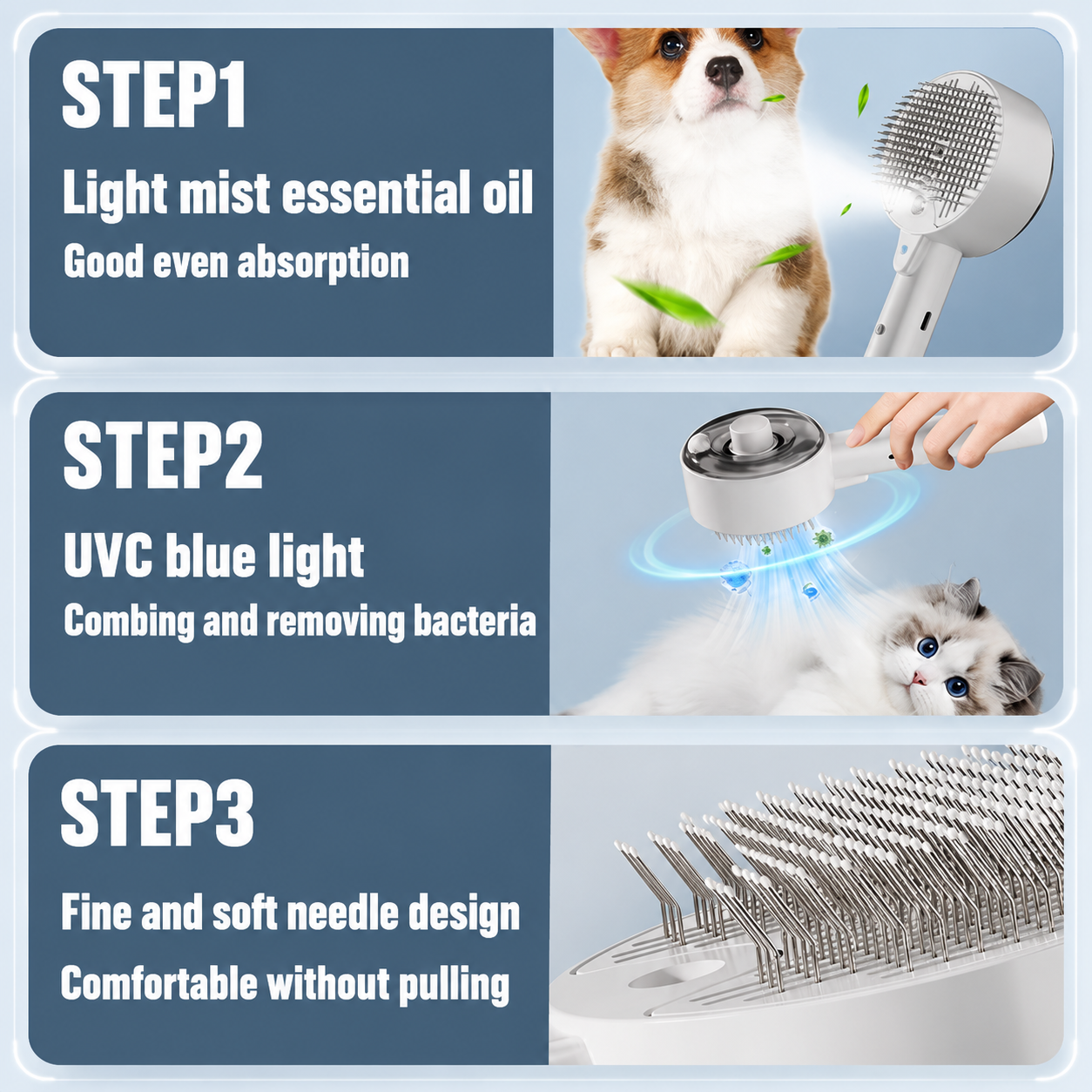 PawsSource Grooming Comb Before After - Shinier Healthier Pet Coat After Every Session