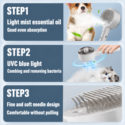 PawsSource Grooming Comb Before After - Shinier Healthier Pet Coat After Every Session
