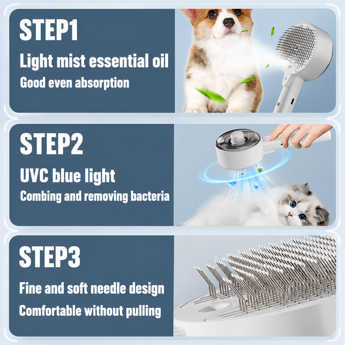 PawsSource Grooming Comb Before After - Shinier Healthier Pet Coat After Every Session
