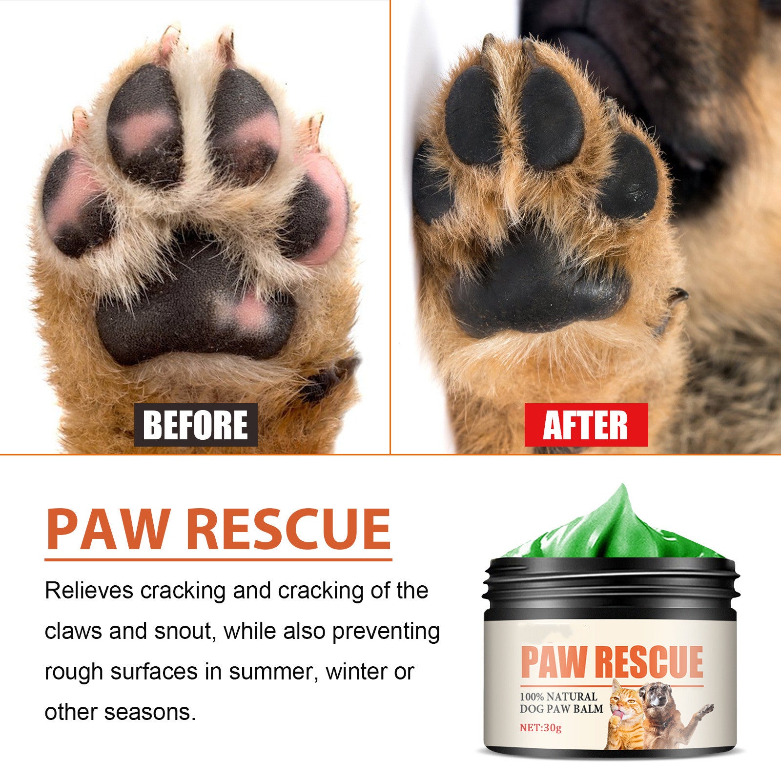 PawsSource Dog Paw Balm Application - Easy Twist Up Stick for Paw Pad Protection