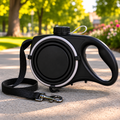PawsSource Black Dog Leash with Built-In Water Bottle, Collapsible Bowl and Waste Bag Storage for Walking, Hiking and Outdoor Adventures