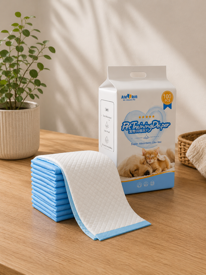 PawsSource Pet Diapers Pads - Ultra-Absorbent Disposable Training Pads for Dogs and Cats