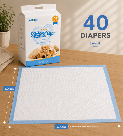 PawsSource Pet Diapers Pads Medium - Moisture-Locking Training Pads for Medium Breed Dogs
