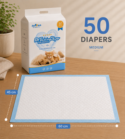 PawsSource Pet Diapers Pads Small - Soft Disposable Training Pads for Small Dogs and Cats