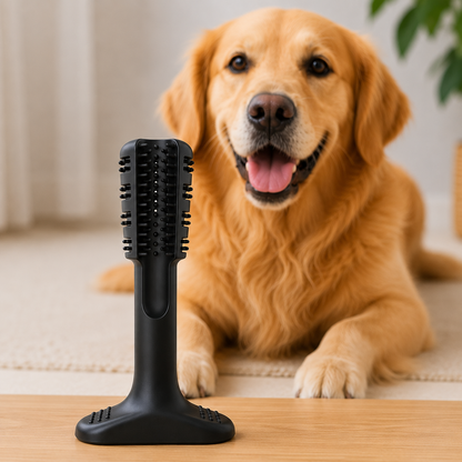 PawsSource Dog Toothbrush Black Large Size - Ergonomic Handle for Easy Brushing
