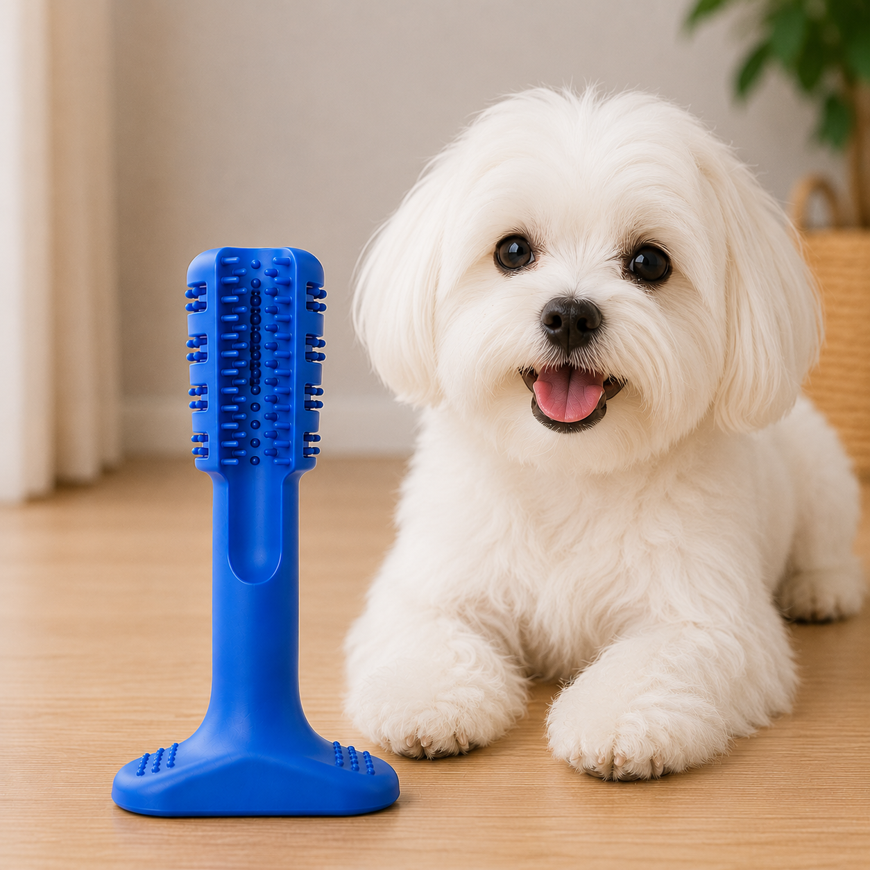 PawsSource Dog Toothbrush Blue Small Size - Perfect for Puppies and Small Dogs