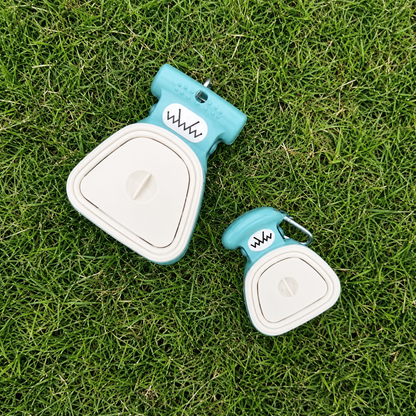 PawsSource Portable Dog Poop Scooper in Powder Blue and White – Small and Large Foldable Pet Waste Scoopers on Grass